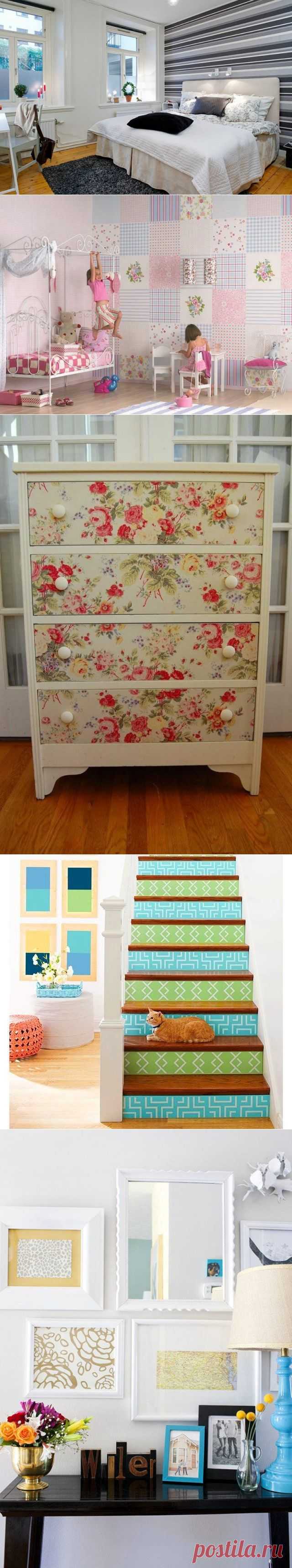Остатки обоев: 10 идей и 30 примеров их использования / Я - суперпупер