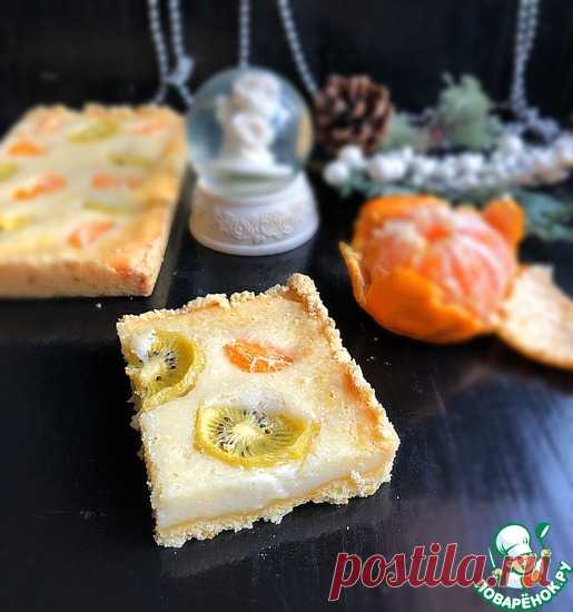 Сметанный пирог с мандаринами и киви Кулинарный рецепт