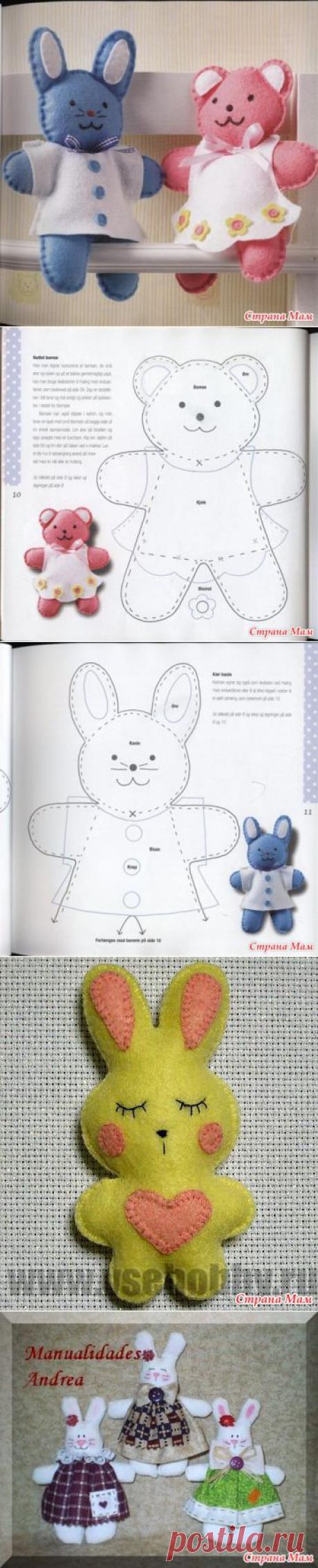 Мишка и зайчики(выкройки)