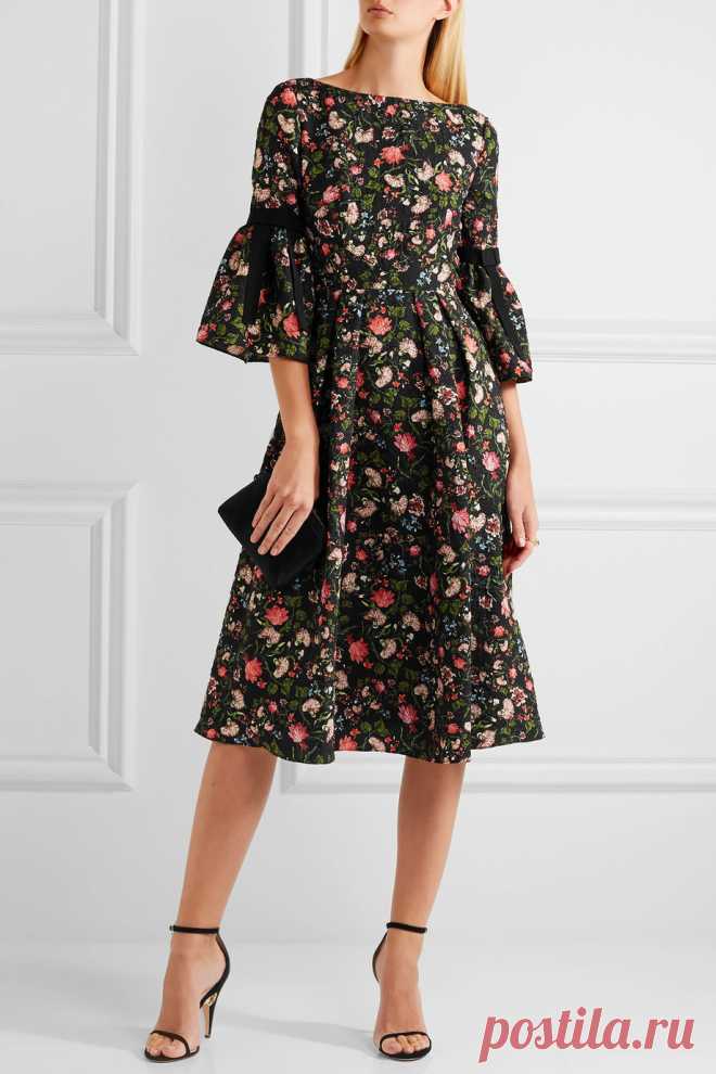 Erdem | Aleena grosgrain-trimmed matelassé dress | NET-A-PORTER.COM