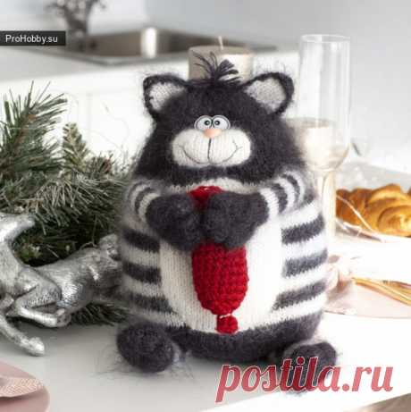 Вязание спицами. Игрушки. КОТик.