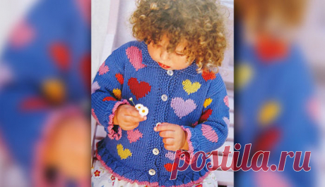 Жакет c сердечками | Loveknitting.ru