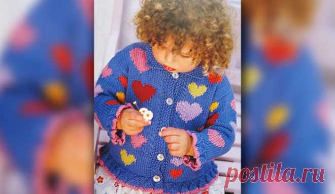 Жакет c сердечками | Loveknitting.ru