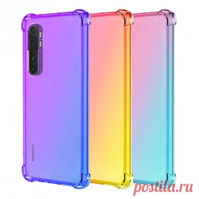 Bakeey Gradient Color with Four-Corner Airbag Shockproof Translucent Soft TPU Pr - US$6.49
