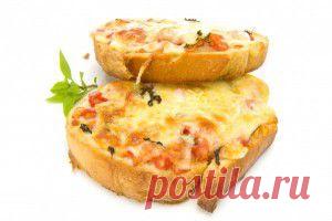 Гренки с помидорами и сыром
