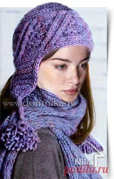 Зимняя женская шапка c ушками