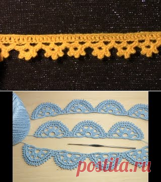 Безотрывное вязание - кайма для ирландского кружева ЛЕНТОЧНОЕ КРУЖЕВО Crochet ribbon lace