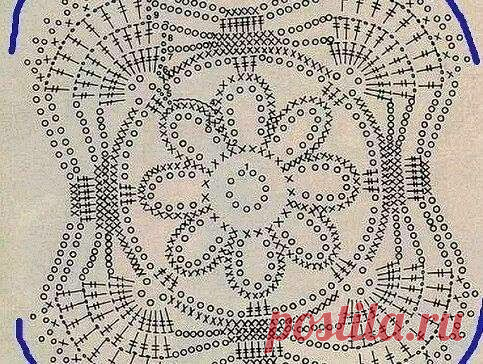 Красивый мотив крючком. Несложная схема