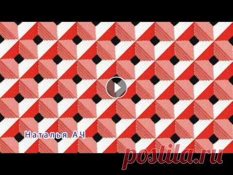 Плед крючком с эффектом объемных ромбов - Мастер-класс Мастер-класс как связать квадрат крючком и получить плед с эффектом объемных ромбов....