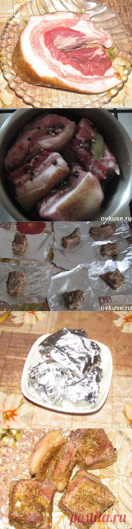 Закусочное сало с чесноком