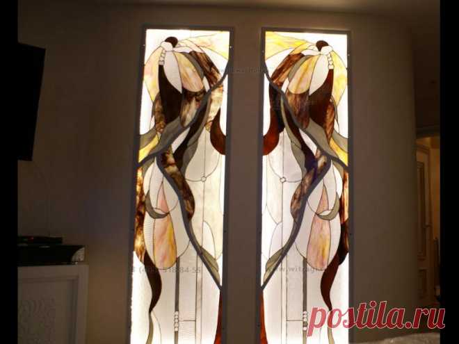 Витражный диптих "Небрежная роскошь" -> Витраж Тиффани -> Витражи фото. Студия Художественные витражи Ирида