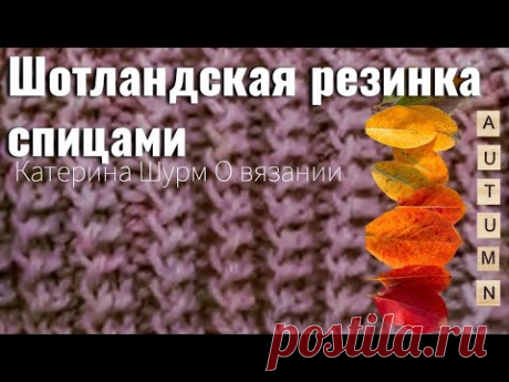 86✅Шотландская резинка из 2 рядов🔥Узор спицами.Мастер класс. Вязание спицами узоры.