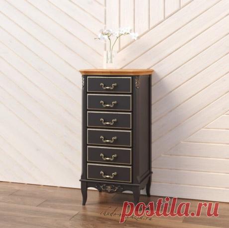Высокий комод в спальню в классическом стиле – черный/ясень купить по цене 59 210 руб. в Москве — интернет магазин chudo-magazin.ru