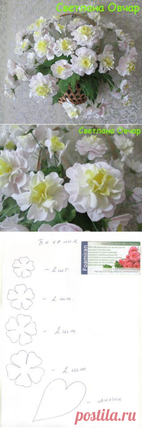Королевская бегония+выкройки шаблоны.Фом.