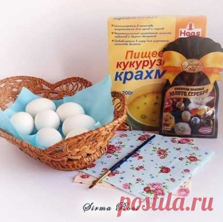 Классная идея! Декупаж яиц на крахмале