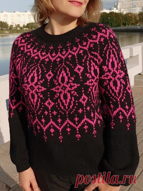 Мой звездный джемпер. Вязала по описанию, так ли это просто? | Людмила Пряжевская творчество на спицах | Дзен