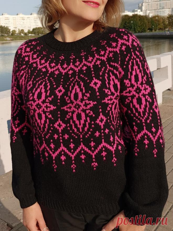 Мой звездный джемпер. Вязала по описанию, так ли это просто? | Людмила Пряжевская творчество на спицах | Дзен