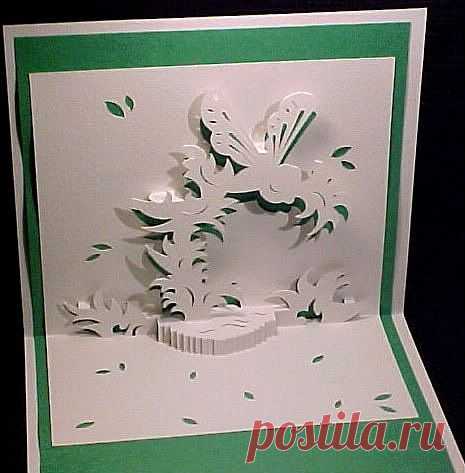 KIRIGAMI - примеры и схемы. ВЫРЕЗАЕМ КРАСИВЫЕ ОТКРЫТКИ.