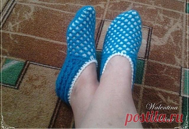 Тапочки спицами. Фото мастер-класс (Вязание спицами) — Журнал Вдохновение Рукодельницы