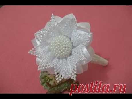 Perola Craquelada, Miolo craquelado para flores, de perolas com fuxico cheio