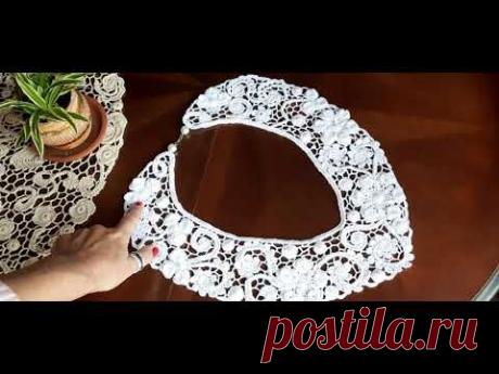 Воротник .Ирландское кружево. "Нежный физалис ". 4 ч.  Презентация