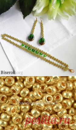 Золото с изумрудами / Колье, бусы, ожерелья, Серьги / Biserok.org