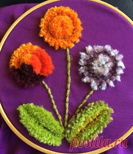 Немецкая хохлатая шерстяная вышивка (aka Amish Stumpwork или Plushwork) » Knitting-and.com