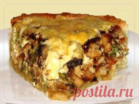 Киш с курицей и грибами |
