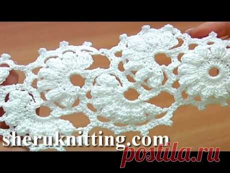 Crochet Lace Tape Tutorial 2 Part 1 of 2 Crochet Popcorn Stitch Round Motif