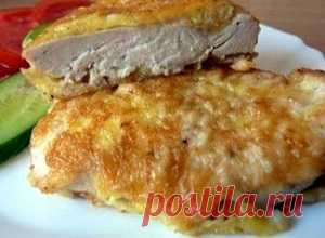 Куриные грудки в кляре с сыром