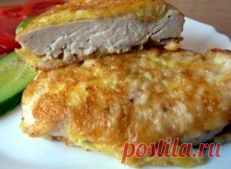 Куриные грудки в кляре с сыром