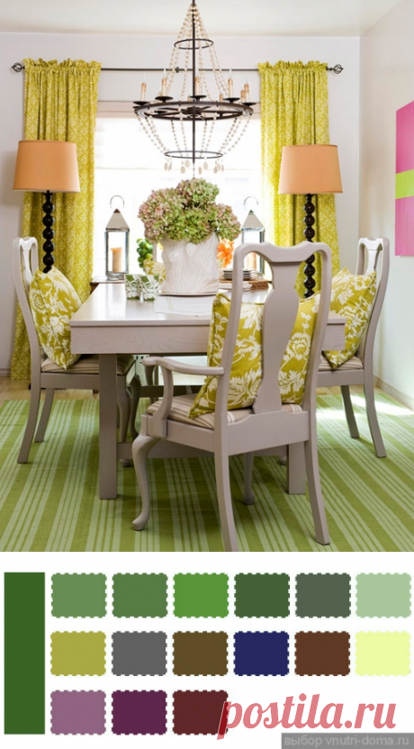 Таблицы сочетания зеленых цветов в интерьере: советы, цветовые палитры интерьера / Дизайн интерьера / Архимир
