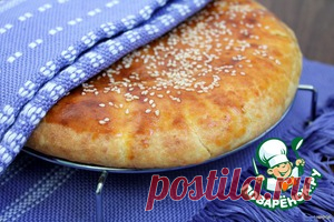 Лепешка из творожного теста с сыром - кулинарный рецепт