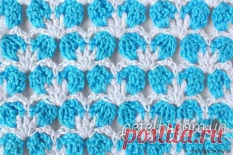 Узор крючком *Незабудки* - мастер-класс