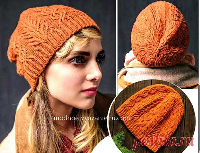 Описания и схемы шапок вязанных спицами - Klubok - Modnoe Vyazanie.ru.com