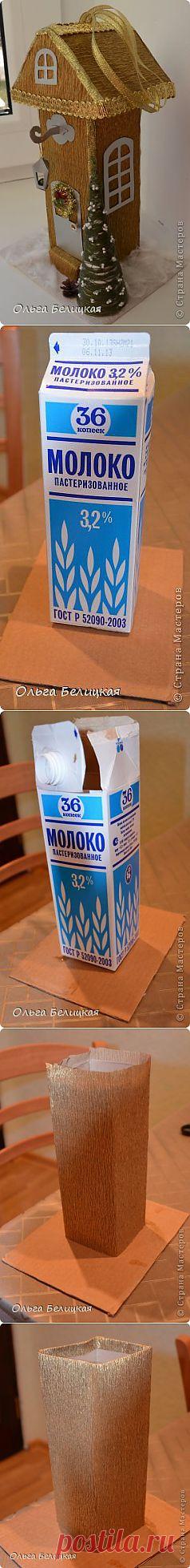 Новогодний домик. Упаковка для сладкого подарка своими руками. | Страна Мастеров