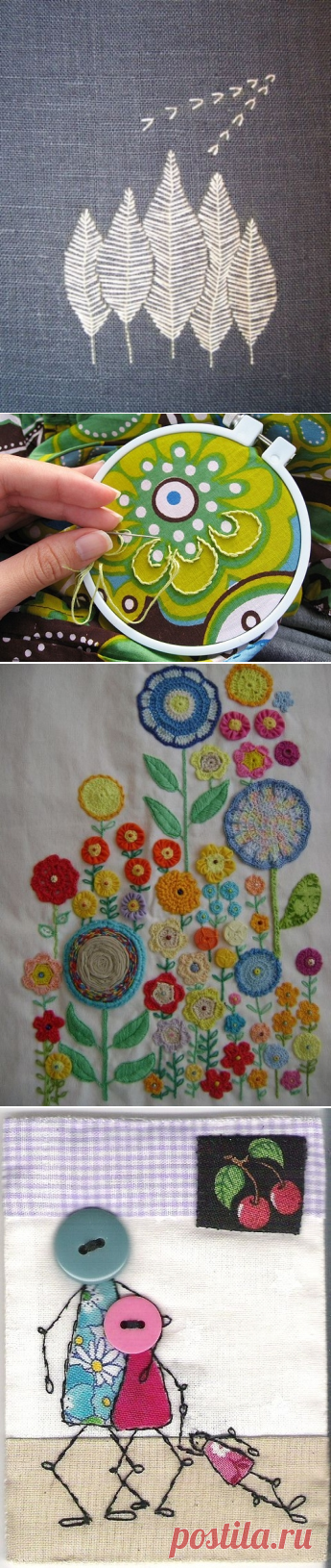 Вышивка различными швами. Идеи из интернета. | Разговоры на любые темы