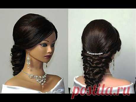 Wedding prom party hairstyles for long hair. Свадебная прическа, вечерняя прическа. - YouTube