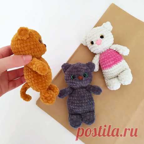 PDF Котёнок крючком. FREE crochet pattern; Аmigurumi animal patterns. Амигуруми схемы и описания на русском. Вязаные игрушки и поделки своими руками #amimore - плюшевый котик, маленький котёнок из плюшевой пряжи, кот, кошечка, кошка.
