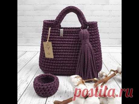 كروشيه شنطه مقبض يد سهله وبسيطه  How to crochet bag