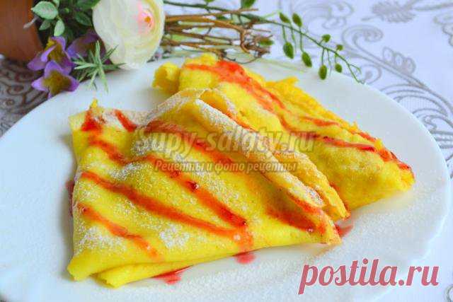 Постные ванильные блины с куркумой. Рецепт с пошаговыми фото