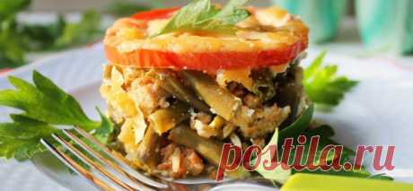 Запеканка с курицей и зеленой фасолью | Четыре вкуса