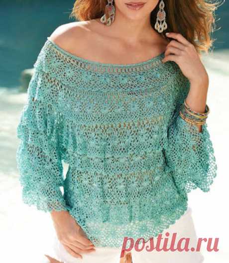 Irish crochet &: Romantic Ruffle Blouse Crochet