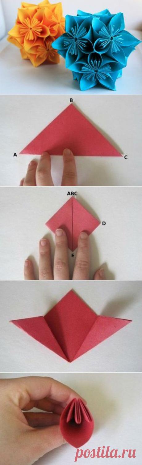 Кусудамы из бумаги своими руками