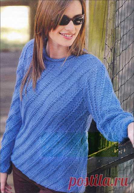 Кофты диагональным узором спицами – 4 схемы с описанием вязания — Пошивчик одежды