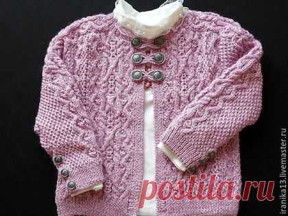 Купить Жакет "Symphony". Описание - описание вязания, жакет для девочки, кофта детская, розовый