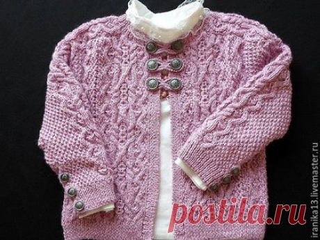 Купить Жакет &quot;Symphony&quot;. Описание - описание вязания, жакет для девочки, кофта детская, розовый