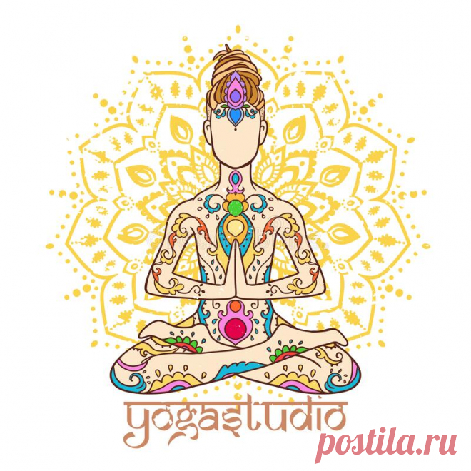 Yoga Man With Dreadlock. Ornament Beautiful Doodle Art. Concept Of