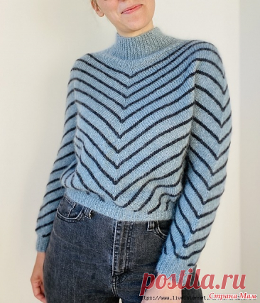 Свитер Pauline  (Свитер Полин) by Johanna Gehrisch. Спицы. РАЗМЕРЫ: XS | S | M (L | XL | XXL)  ПРЯЖА:  Пряжа МС (основной цвет)  - Две, сложенные вместе, нити пряжи: 1нить - Alpaca Silk + 1нить - Super Kid Silk.