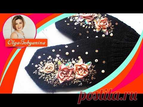 😍 Вышивка на варежках 🙌Подарок на день мамы своими руками